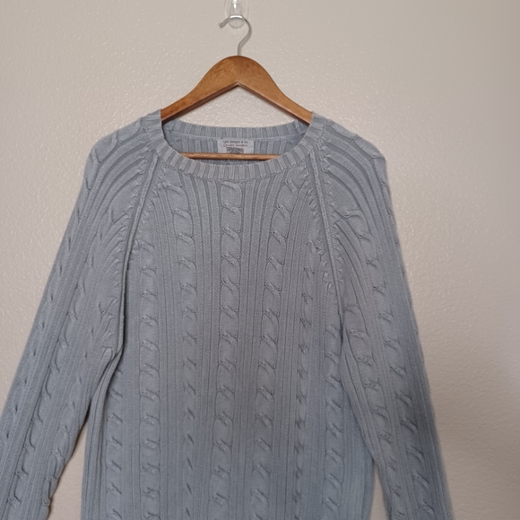 Levi Strauss Co Men's Large Grey Cable Knit Crewneck Long Sleeve Sweater Top - Picture 3 of 12